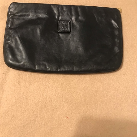 Ann Kline clutch, 6”Hx 10”W, dark olive green - Picture 1 of 6